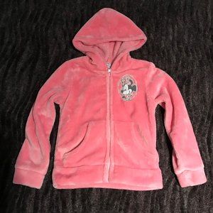 Girls Pink Minnie Mouse Hooded Sweatshirt